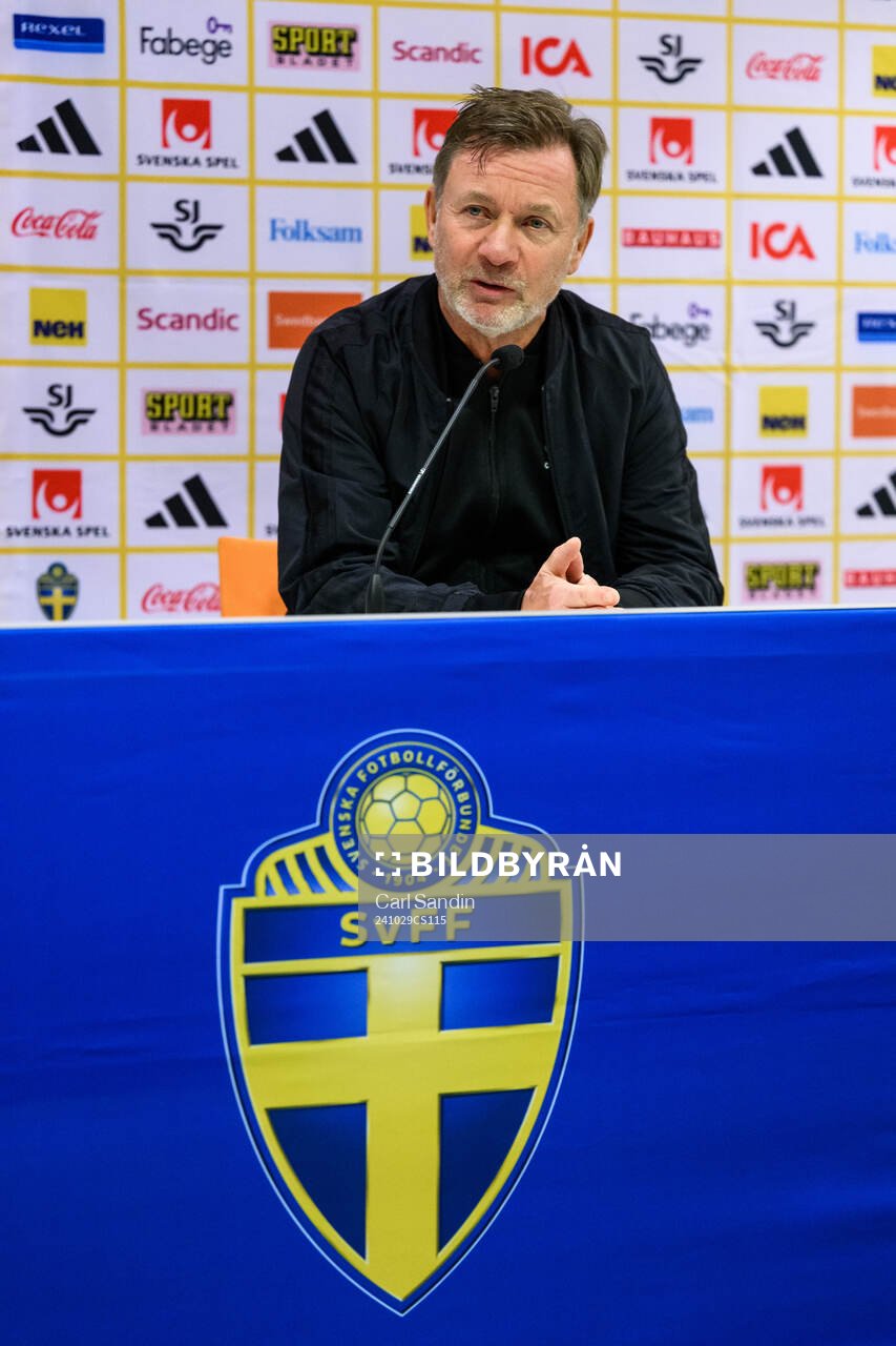 Head coach Peter Gerhardsson of Sweden at a press conference