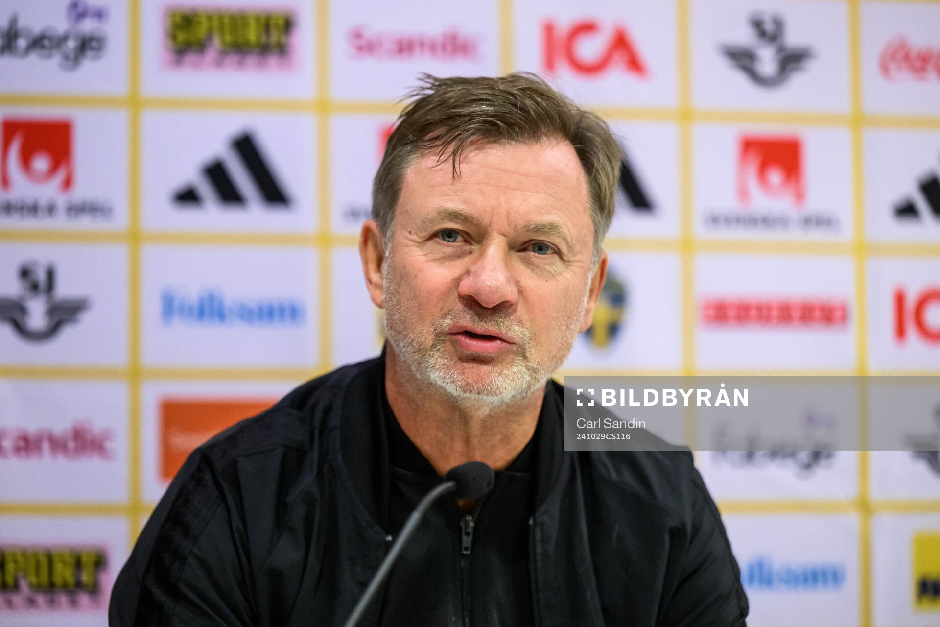 Head coach Peter Gerhardsson of Sweden at a press conference