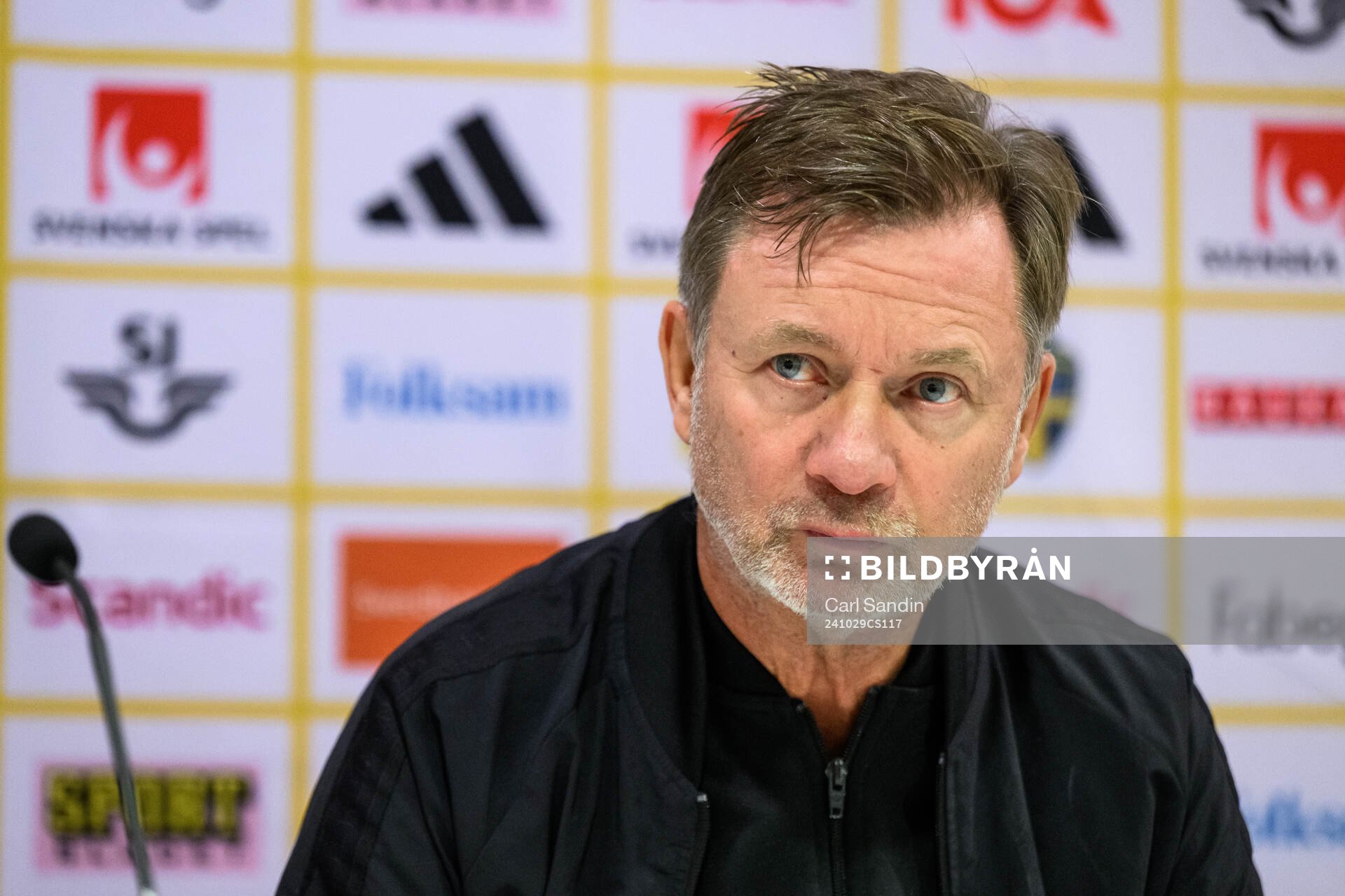 Head coach Peter Gerhardsson of Sweden after the UEFA Women's Euro Qualifier first round play-off football match between Sweden and Luxembourg on October 29, 2024 in Gothenburg. 