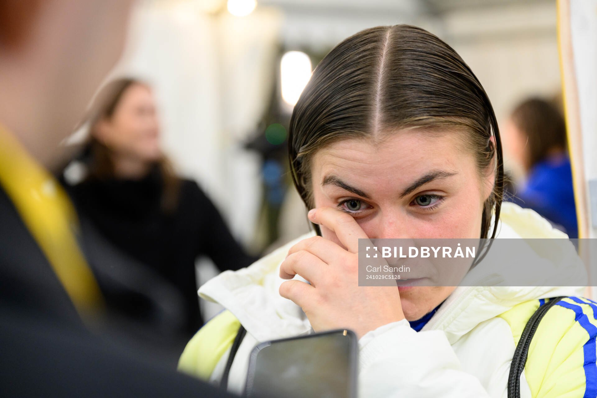 Hanna Wijk of Sweden gets emotional