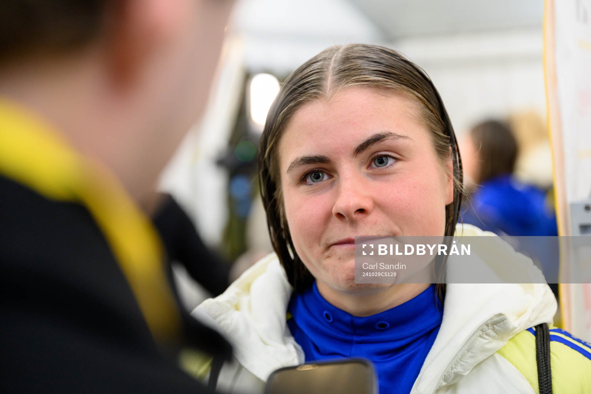 Hanna Wijk of Sweden gets emotional
