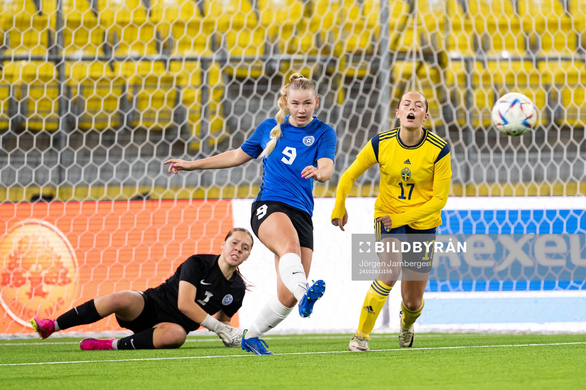 goalkeeper Irina Kozljajeva and Mia Martina Kaalma of