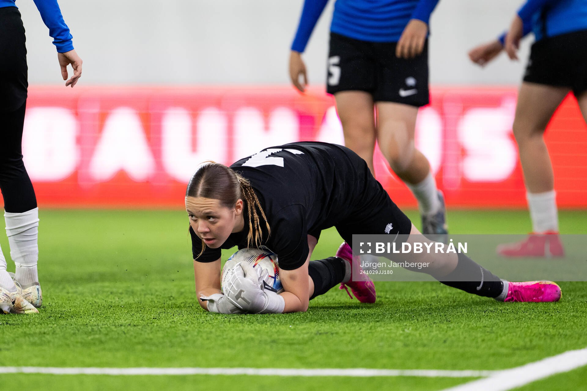 Goalkeeper Irina Kozljajeva of Estonia