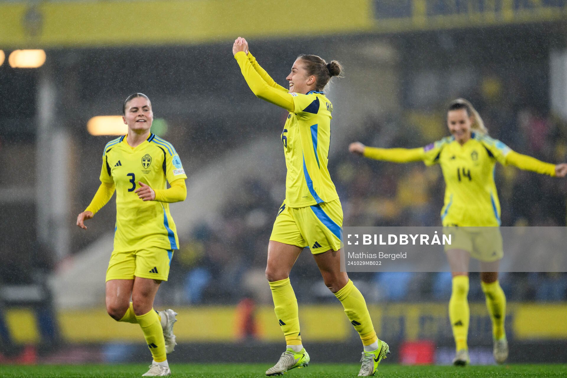 Filippa Angeldahl of Sweden celebrates