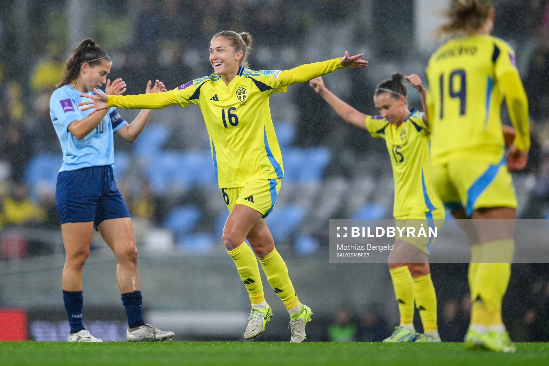 Filippa Angeldahl of Sweden celebrates