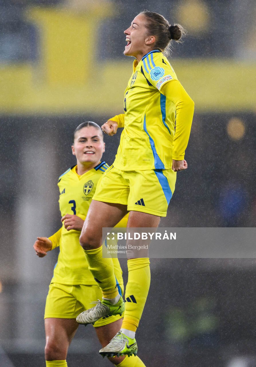 Filippa Angeldahl of Sweden celebrates
