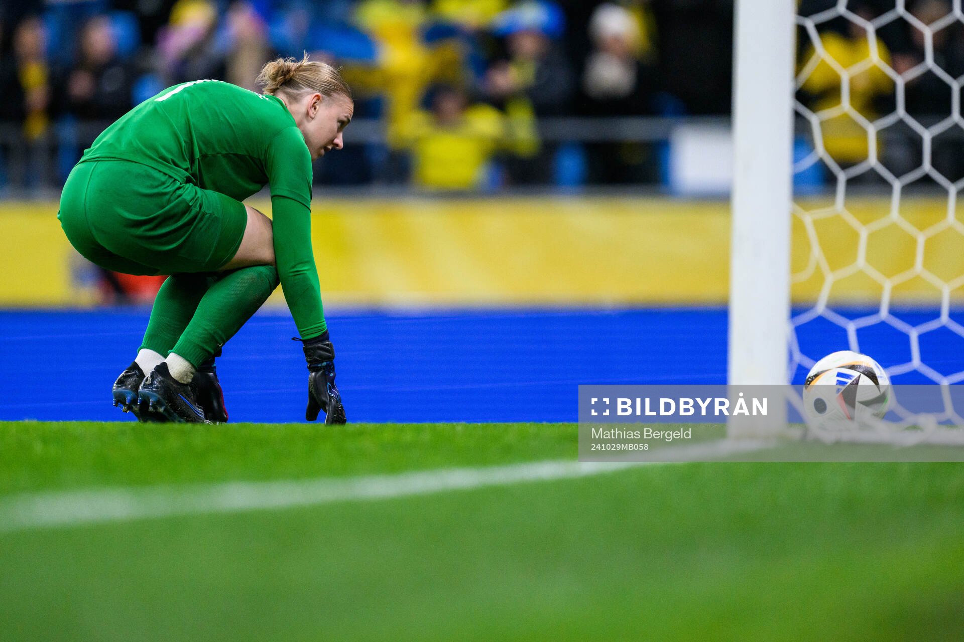 goalkeeper Lucie Schlime of Luxembourg looks dejected