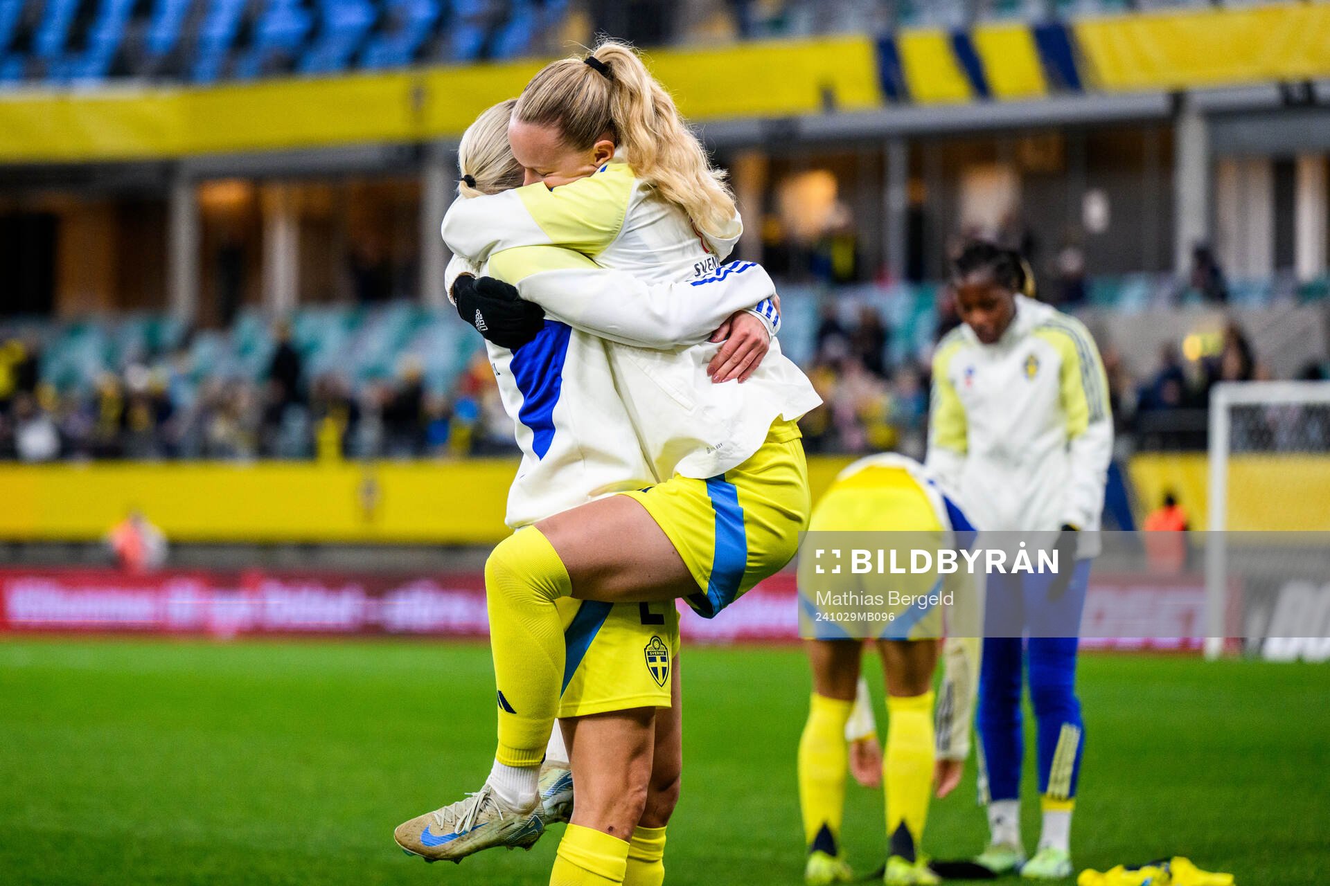 Jonna Andersson and Matilda Vinberg of Sweden celebrate