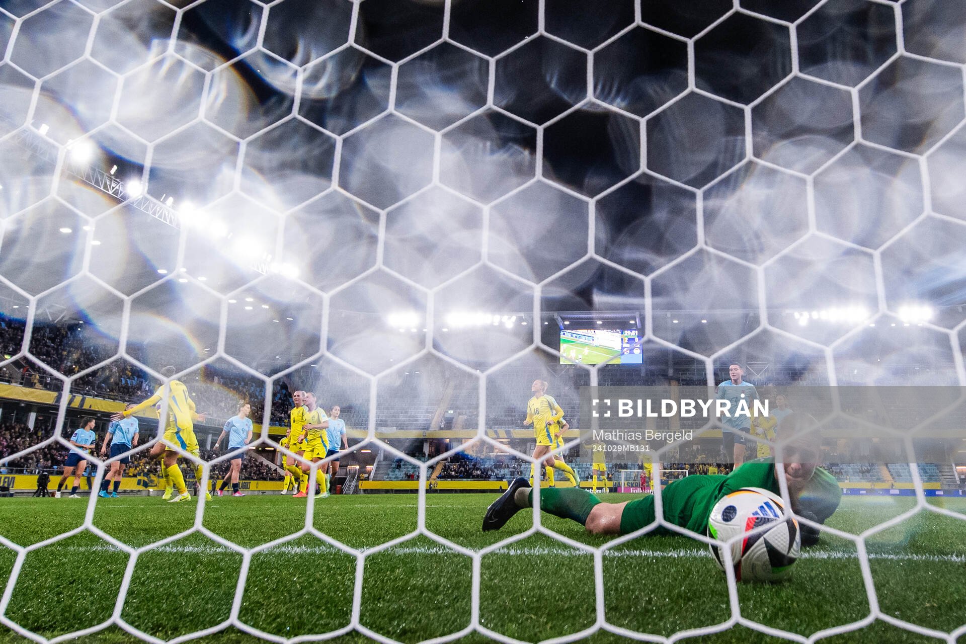 Goalkeeper Lucie Schlime of Luxembourg looks dejected