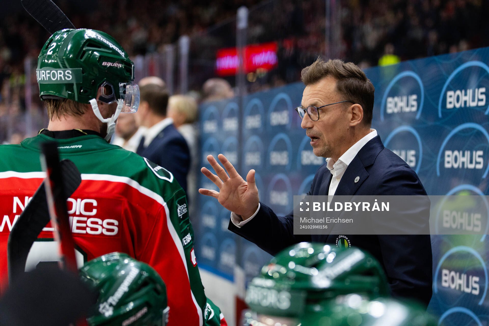 Frölundas Christian Folin och assisterande tränare