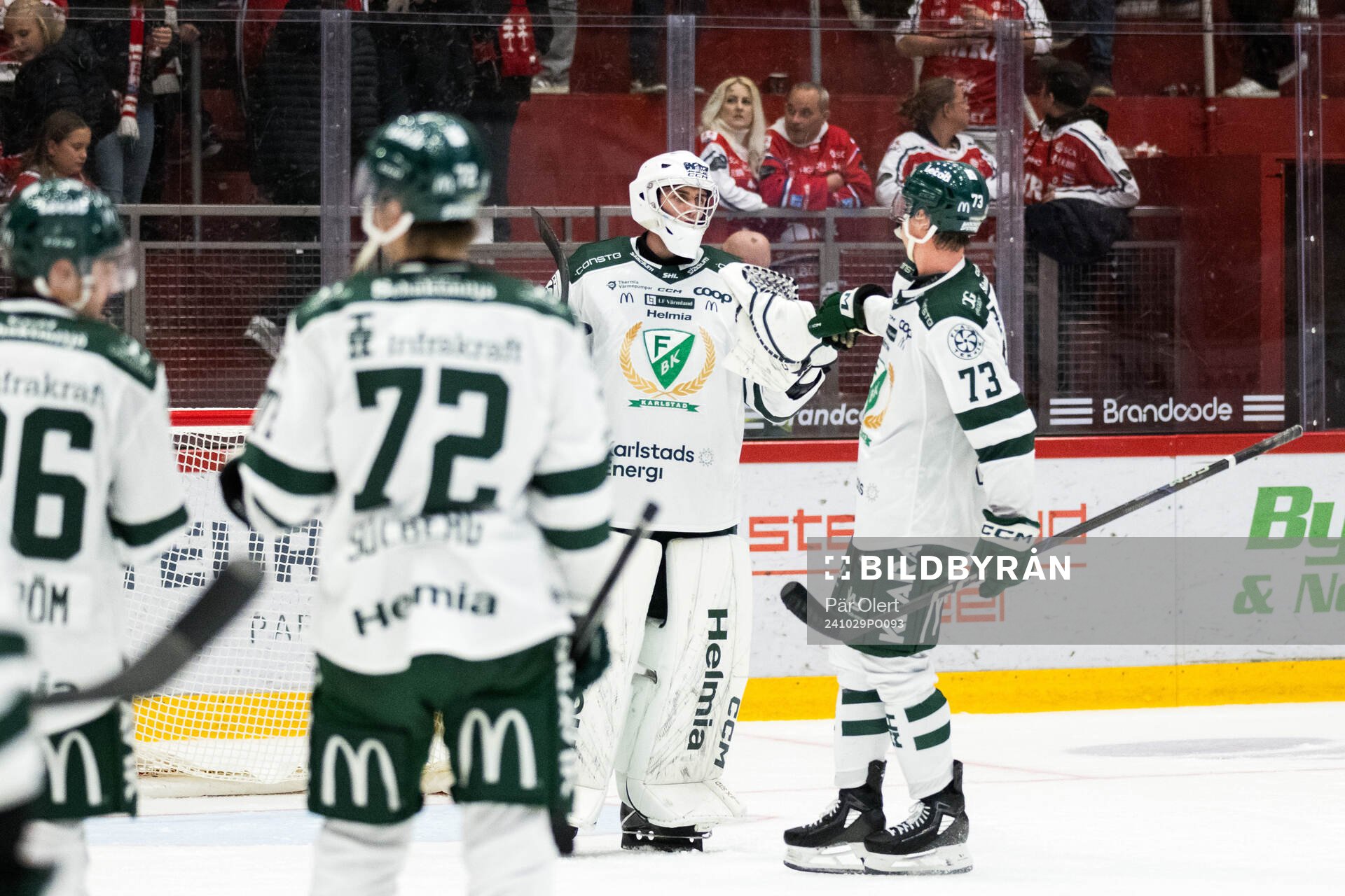 Färjestads spelare jublar