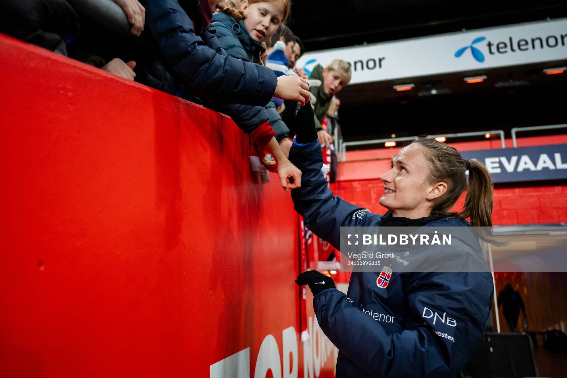 Caroline Graham Hansen of Norway with fans