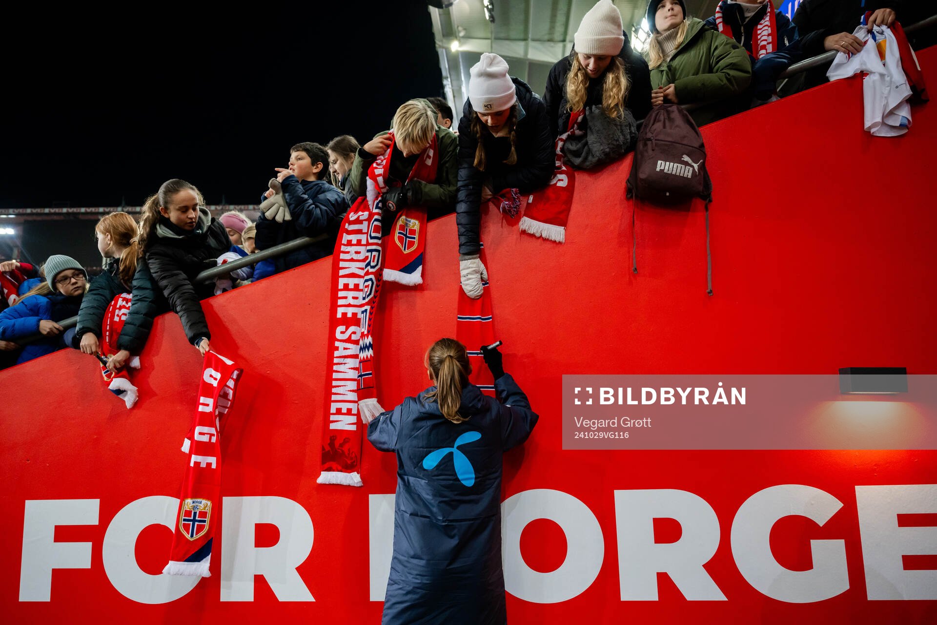 Caroline Graham Hansen of Norway with fans