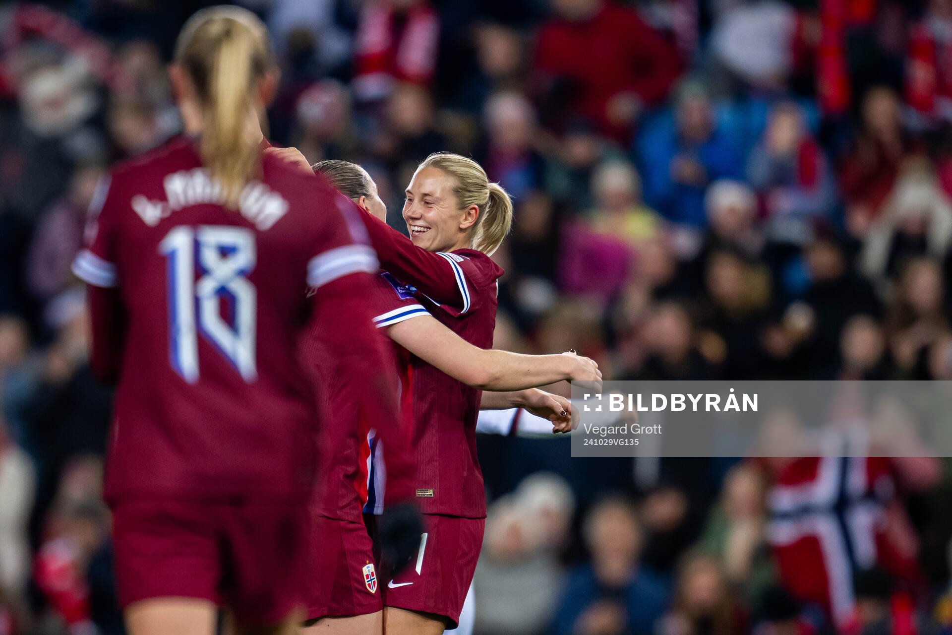 Lisa Naalsund of Norway celebrates