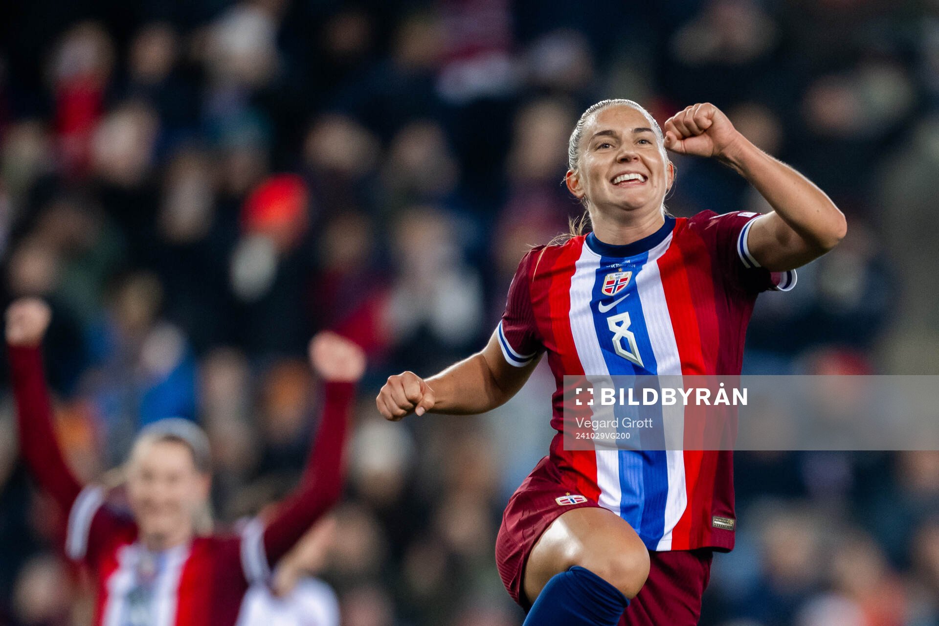 Vilde Bøe Risa of Norway celebrates