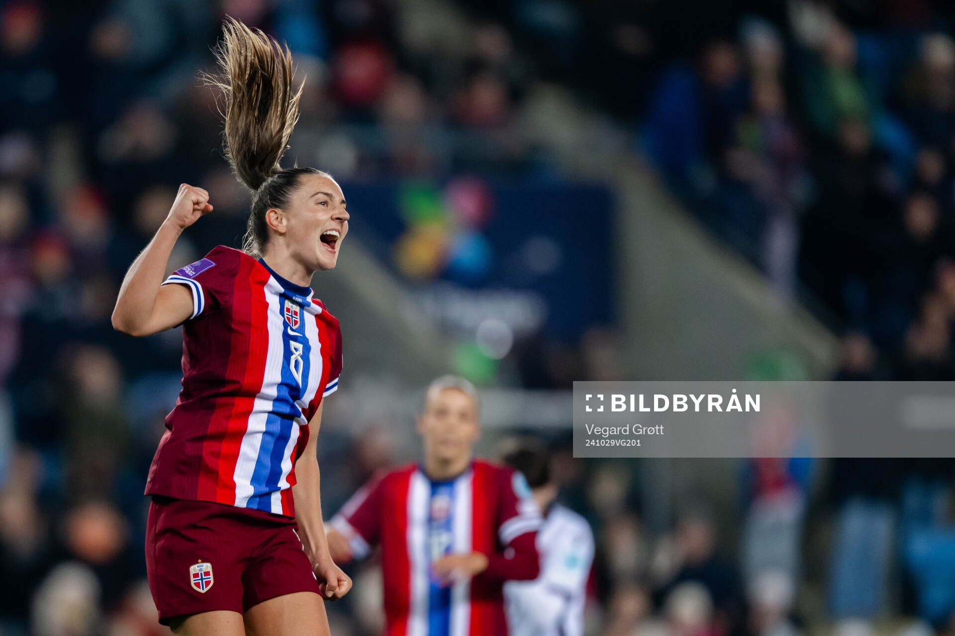 Vilde Bøe Risa of Norway celebrates