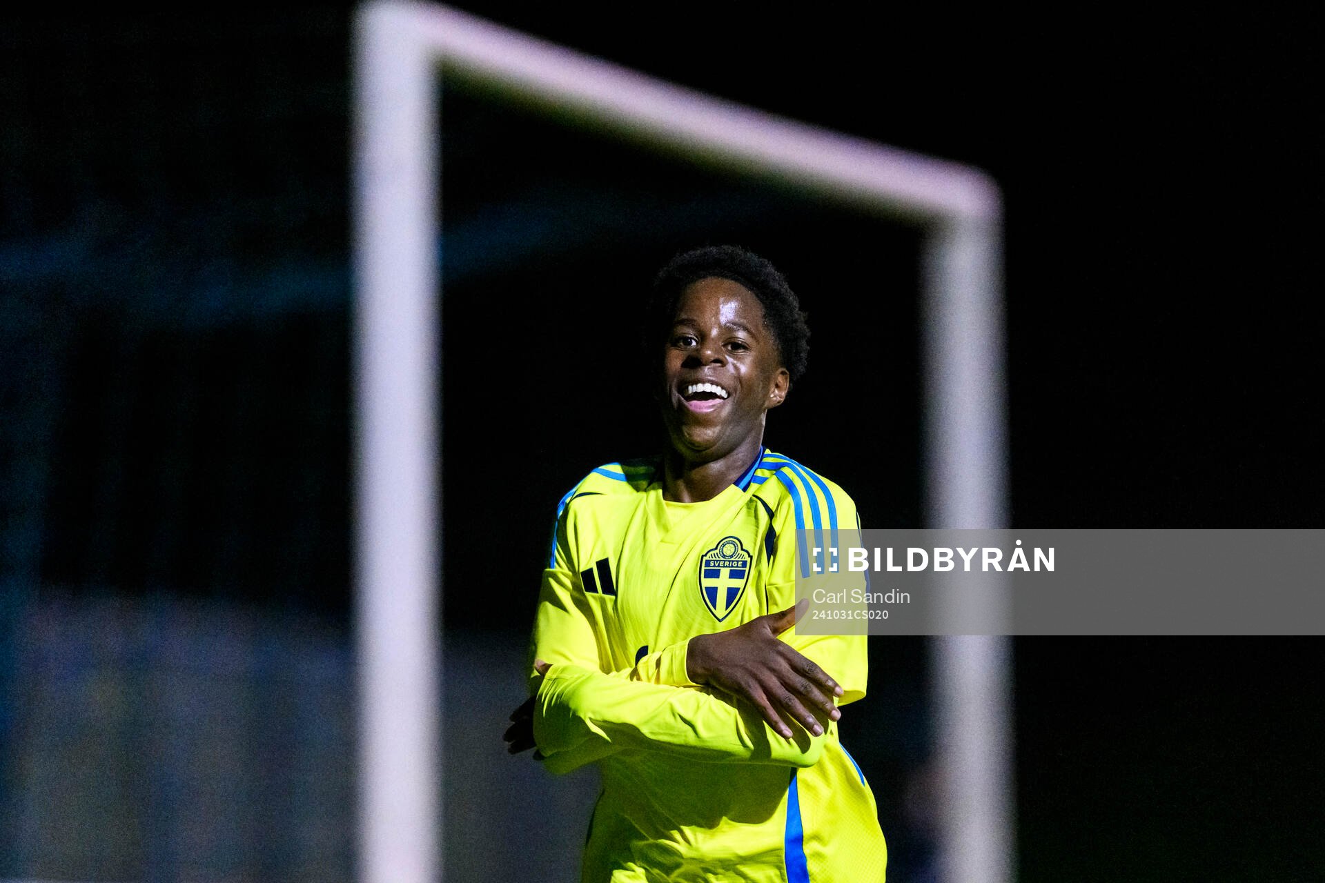 Eddy Kejang of Sweden celebrates the 2-0 goal