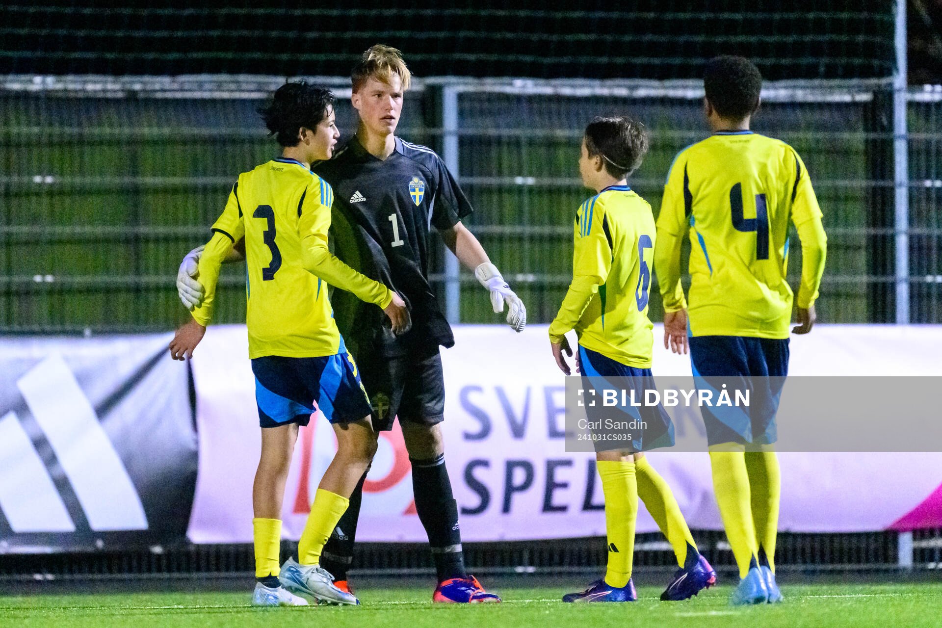 Goalkeeper Svante Stangenberg of Sweden celebrates