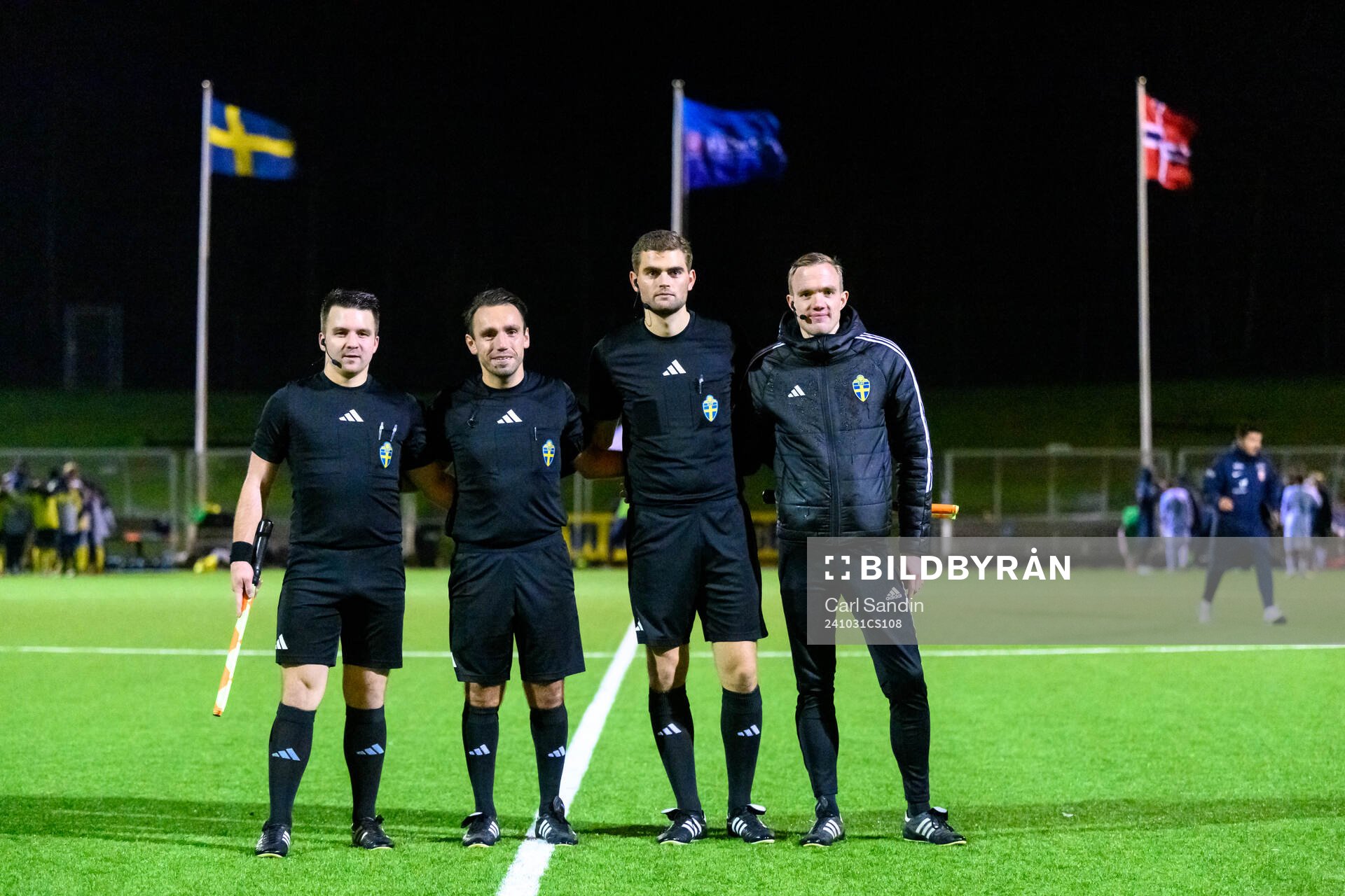 Referees Marcus Liljedal , Besnik Bajrami, Rasmus