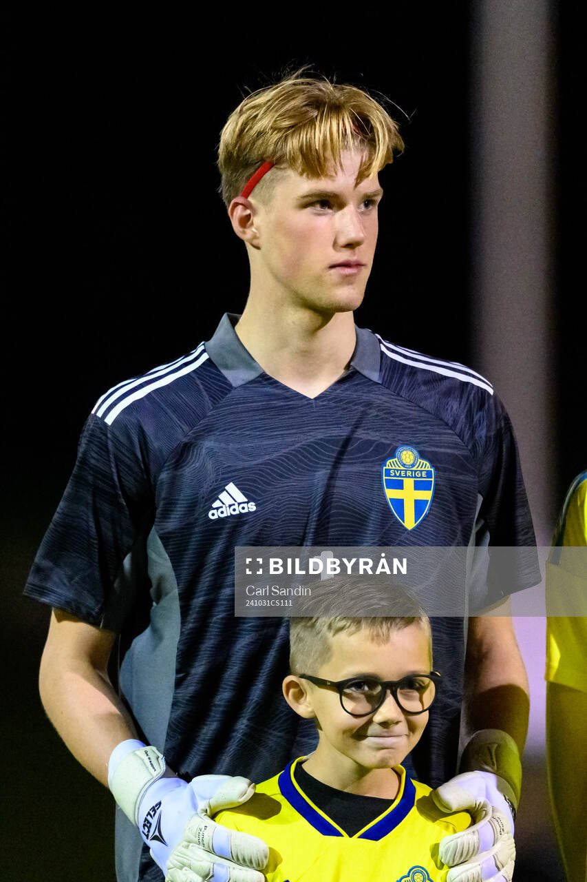 Goalkeeper Svante Stangenberg of Sweden at lineup