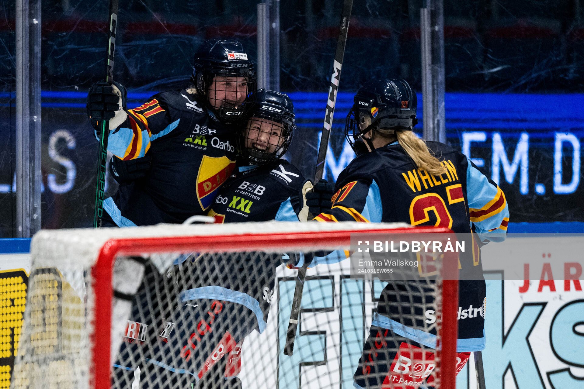 Djurgårdens Isabelle Leijonhielm, Alice Wallin och Wilma