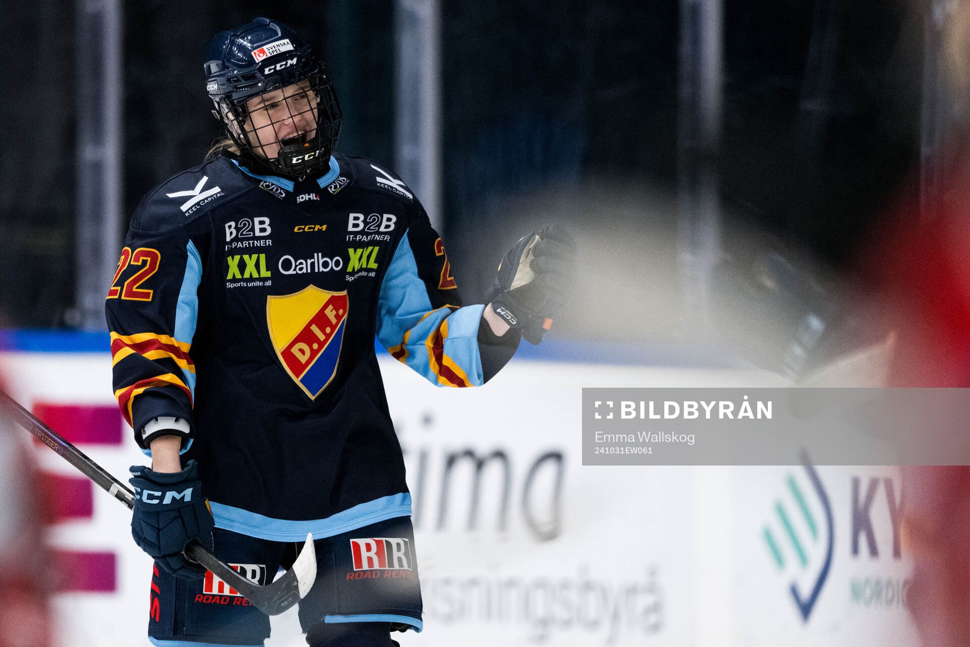 Djurgårdens Tereza Plosova jublar