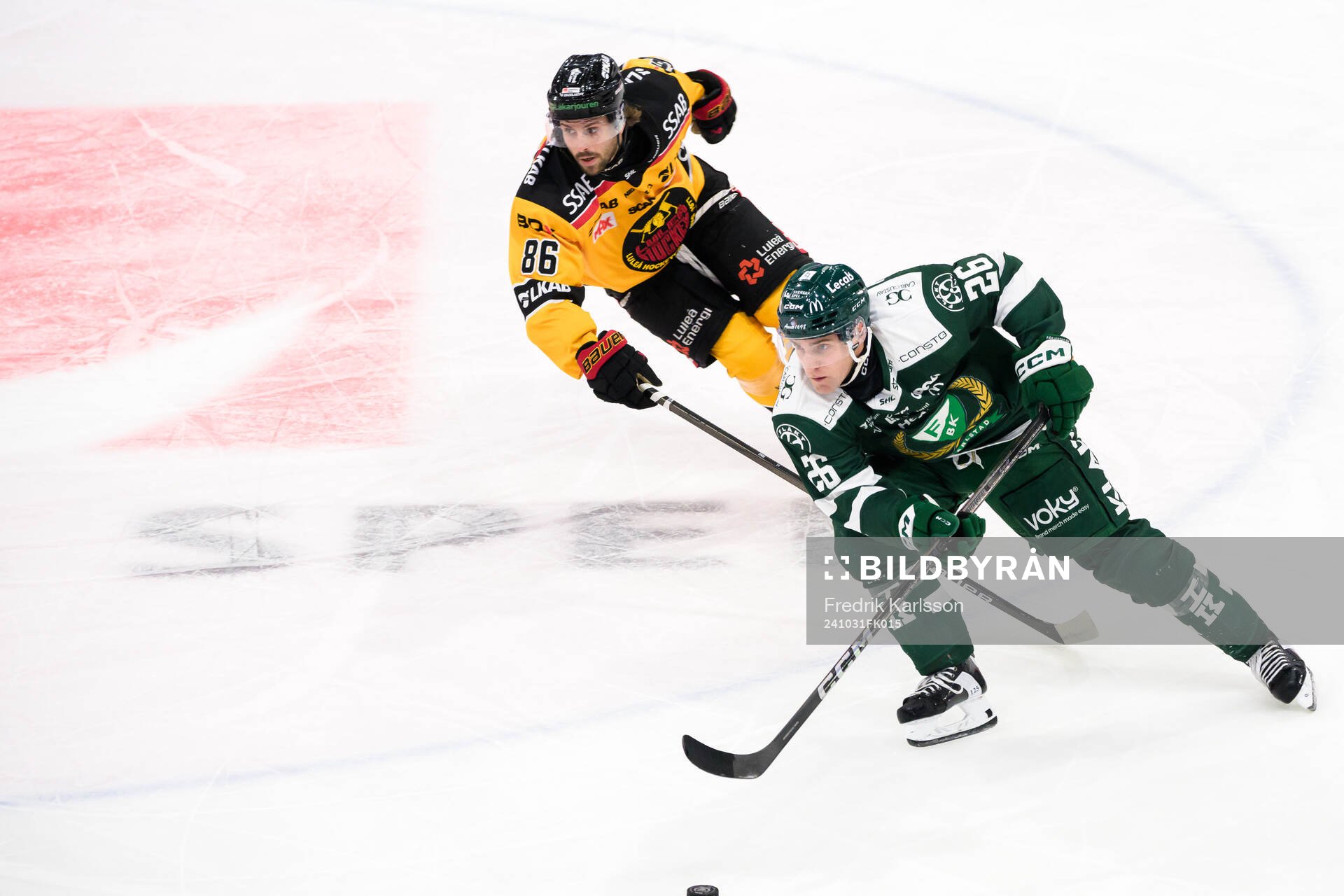 Luleås Mathias Bromé och Färjestads Joel Nyström