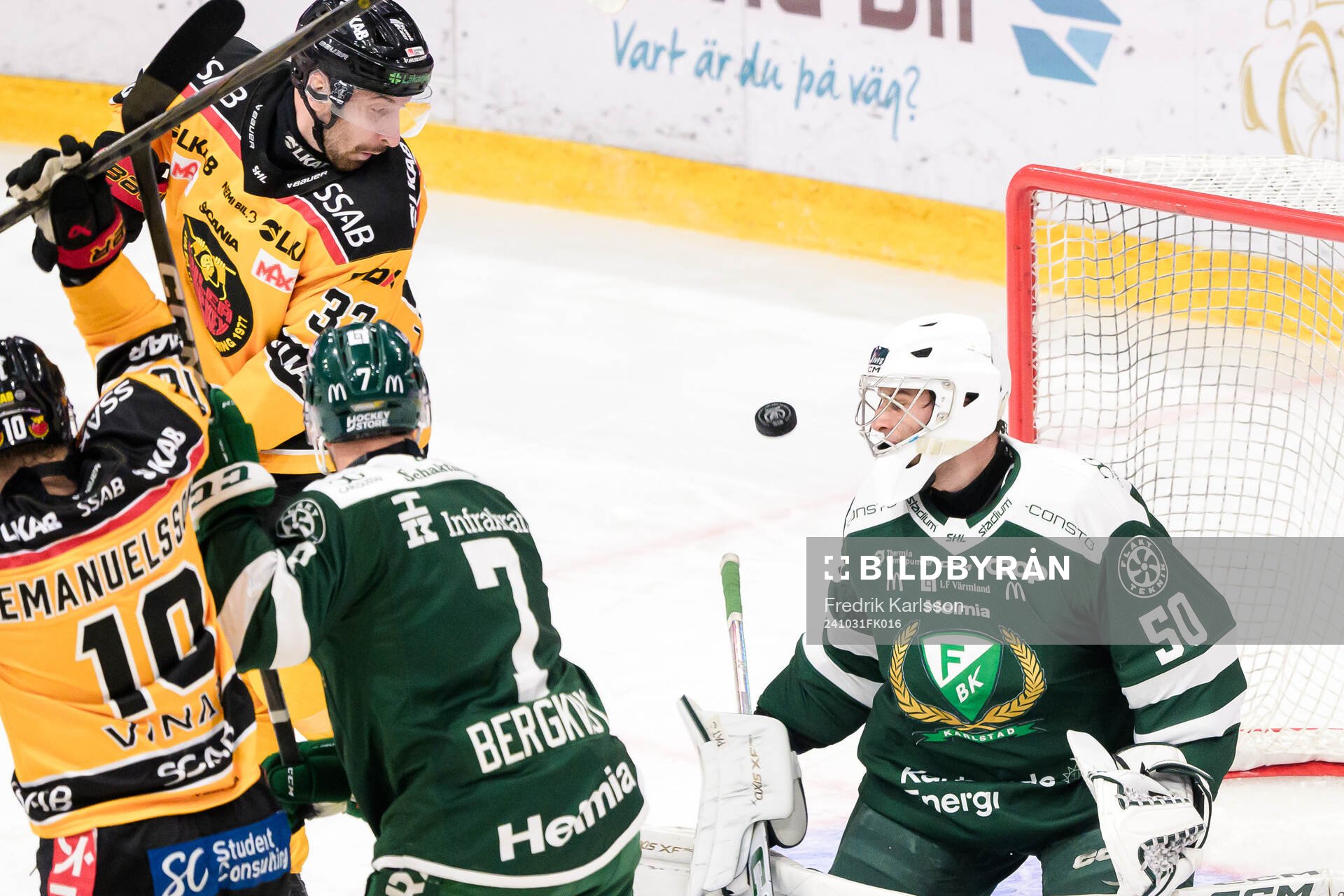 Färjestads målvakt Damian Clara