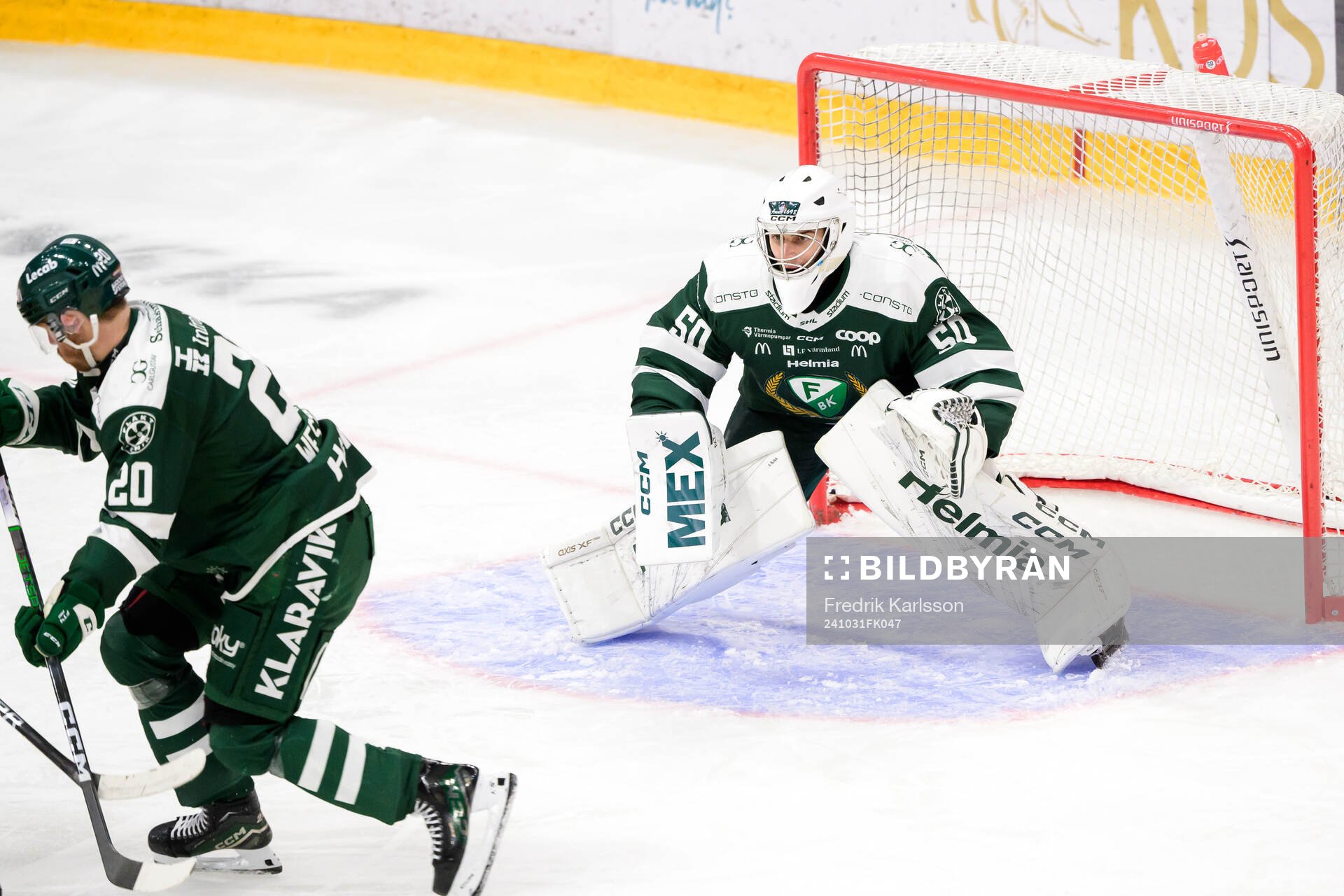 Färjestads målvakt Damian Clara