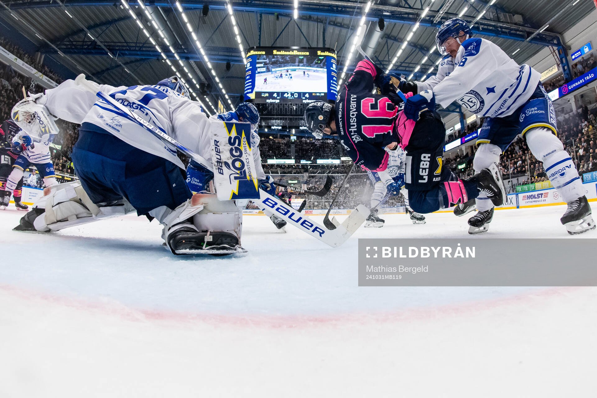 Leksands målvakt Jakob Hellsten och Matt Caito