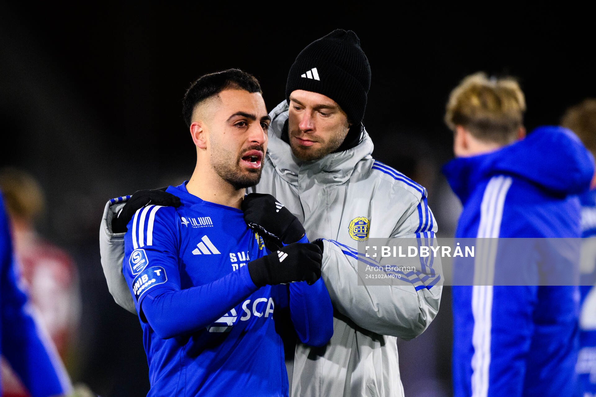 GIF Sundsvalls Marc Manchon och fysioterapeut Martin Stolpe