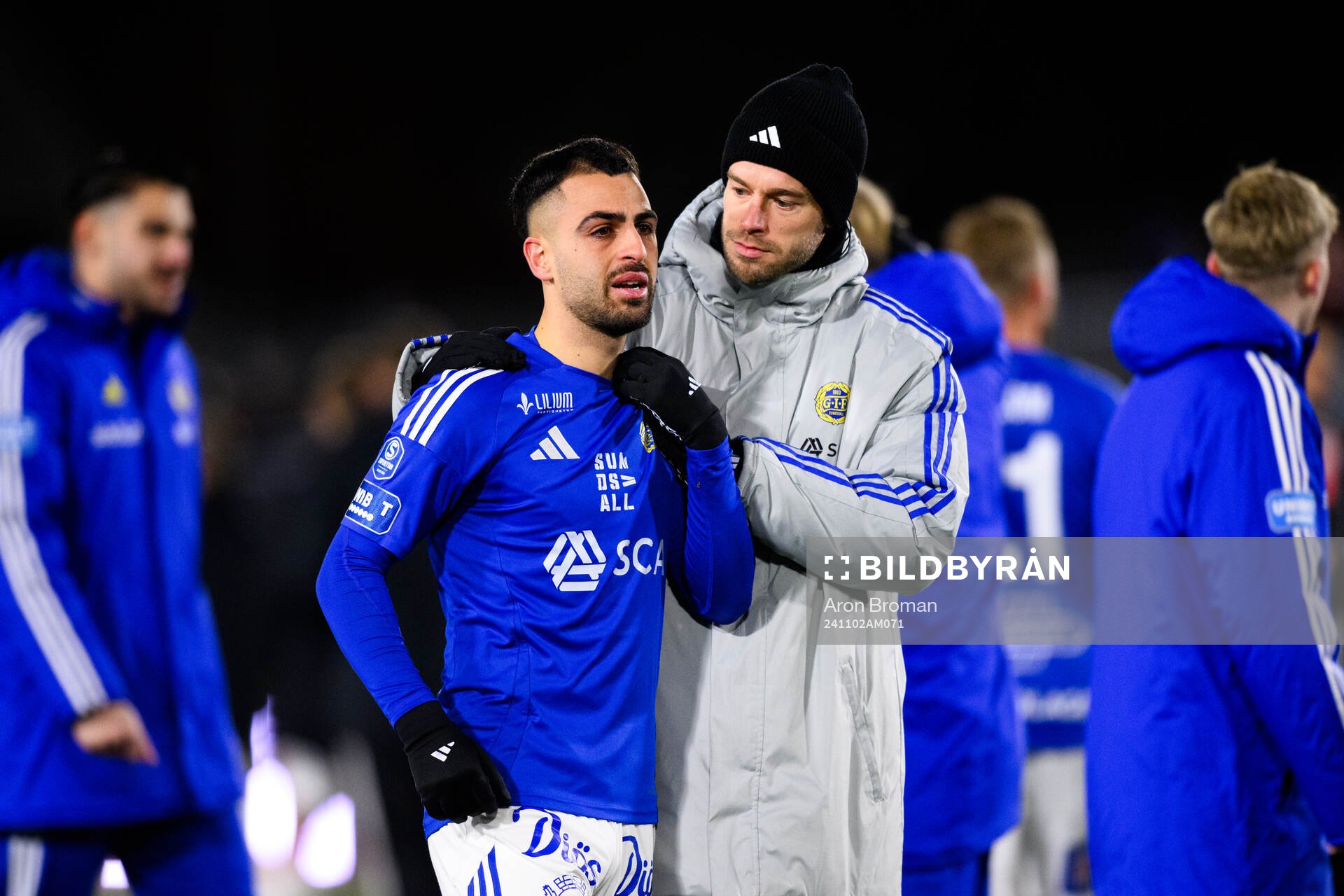 GIF Sundsvalls Marc Manchon och fysioterapeut Martin Stolpe