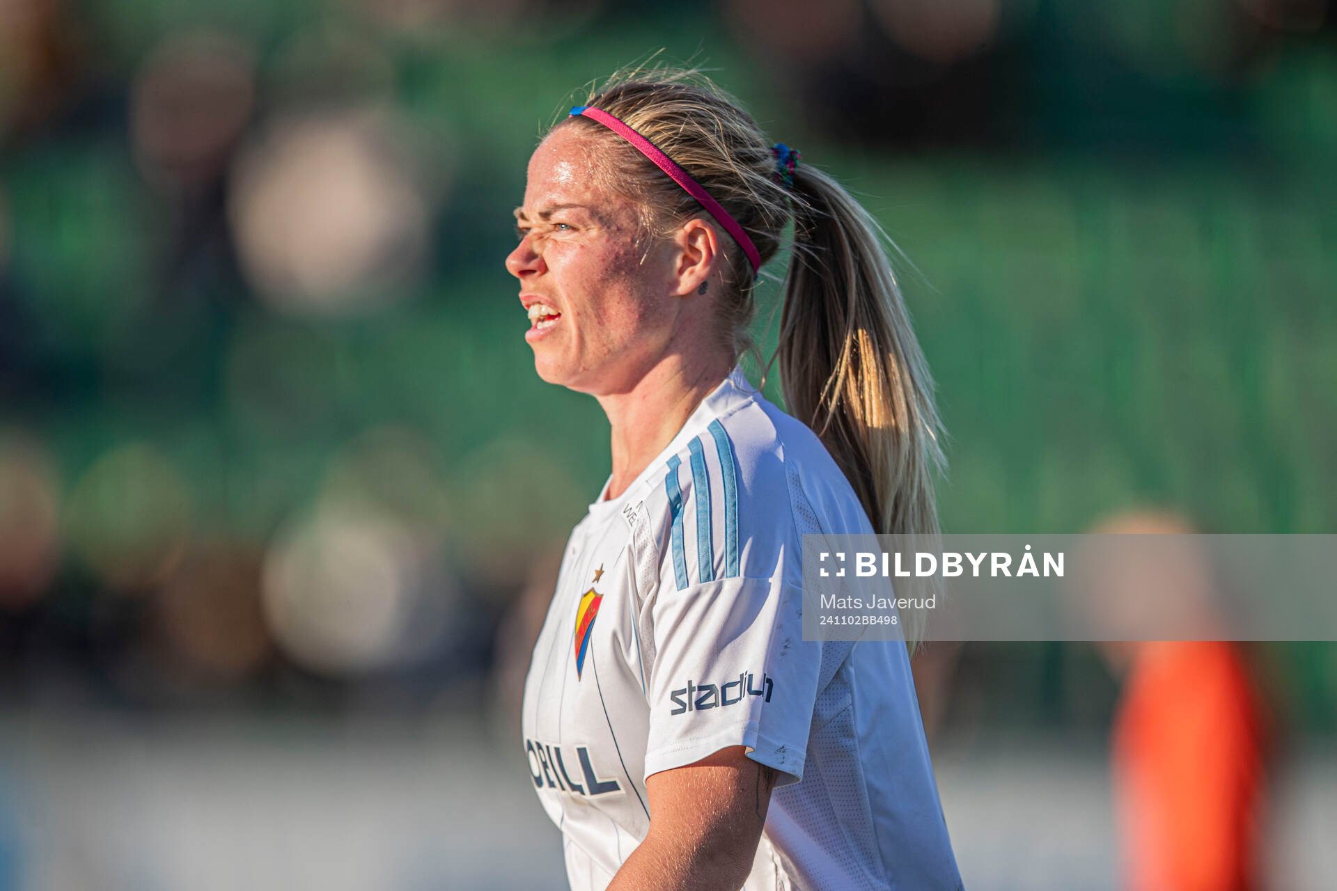 Djurgårdens Therese Åsland under fotbollsmatchen i Damallsvenskan mellan Kristianstad och Djurgården den 2 november 2024 i Kristianstad.