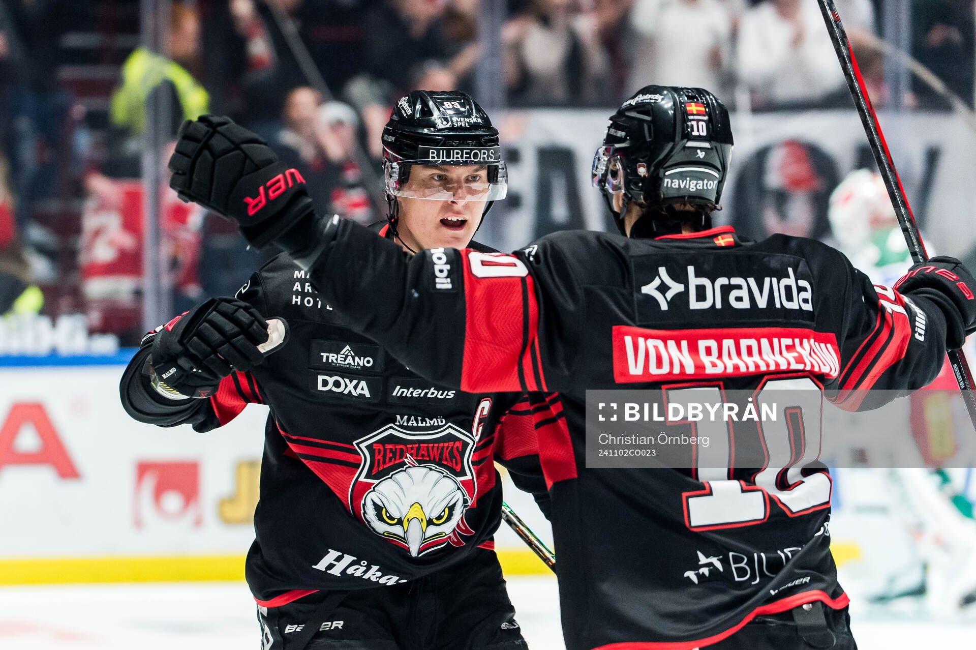 Malmö Redhawks Fredrik Händemark och William von Barnekow