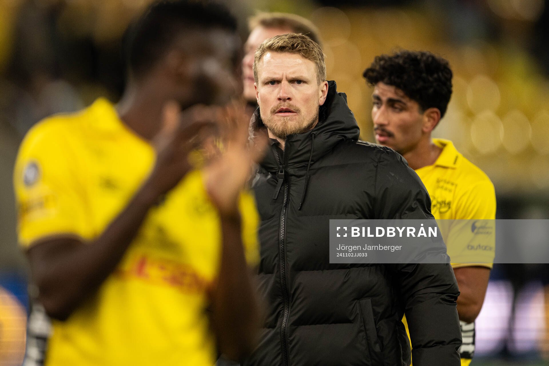 Elfsborgs tränare Oscar Hiljemark under fotbollsmatchen i Allsvenskan mellan Elfsborg och Västerås den 2 november 2024 i Borås. 