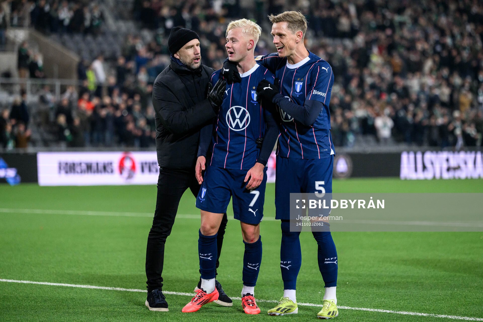 Malmö FFs tränare Henrik Rydström, Otto Rosengren och