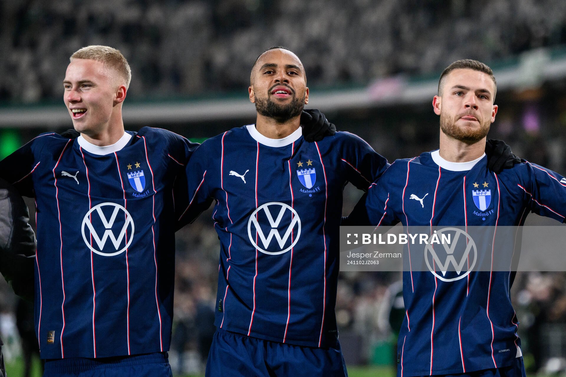 Malmö FFs Daniel Gudjohnsen, Isaac Kiese Thelin och