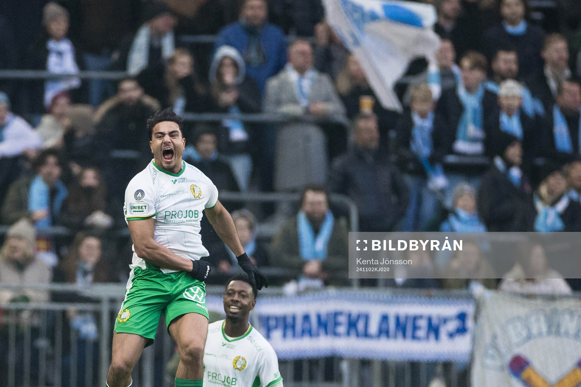 Hammarbys Jusef Erabi jublar