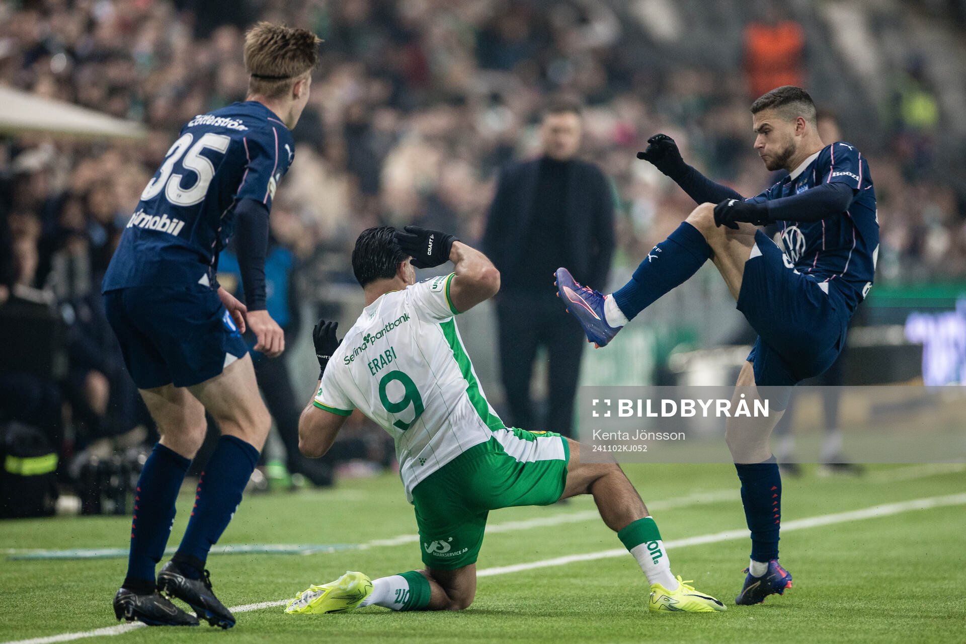 Hammarbys Jusef Erabi och Malmö FFs Gabriel Busanello