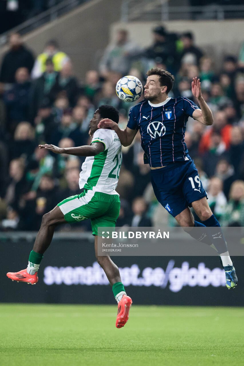 Hammarbys Bazoumana Touré och Malmö FFs Colin Rösler