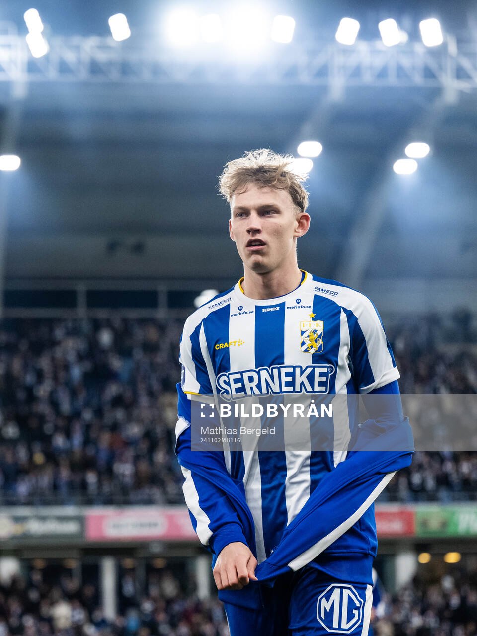 IFK Göteborgs Laurs Skjellerup inför fotbollsmatchen i Allsvenskan mellan IFK Göteborg och Kalmar den 2 november 2024 i Göteborg. 