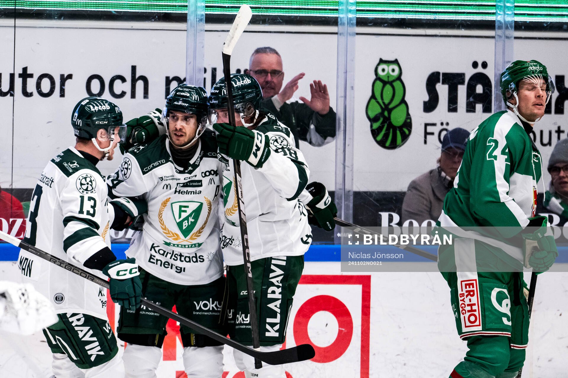 Färjestads Michael Lindqvist jublar