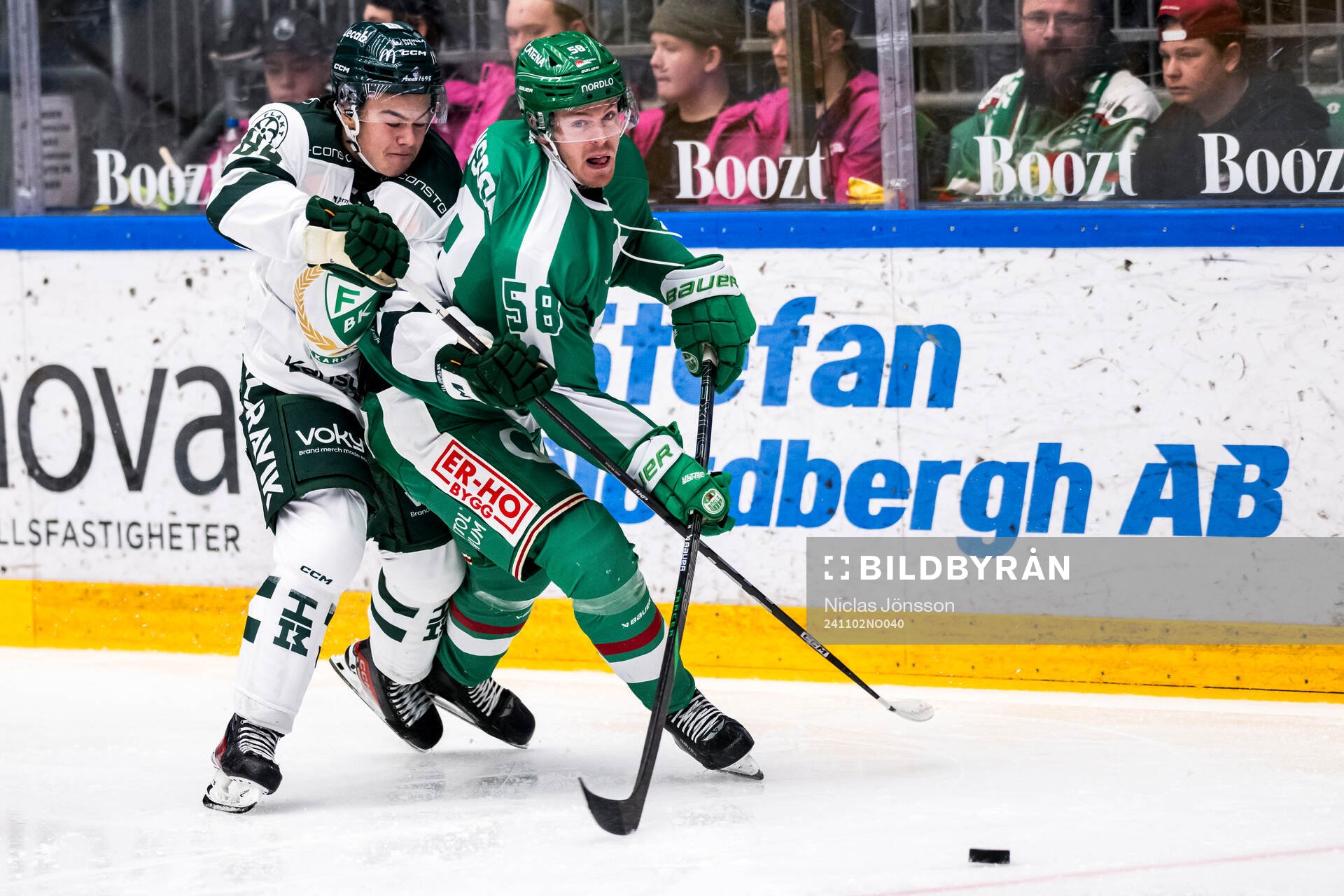 Färjestads Elias Straume Vatne och Färjestads Filip