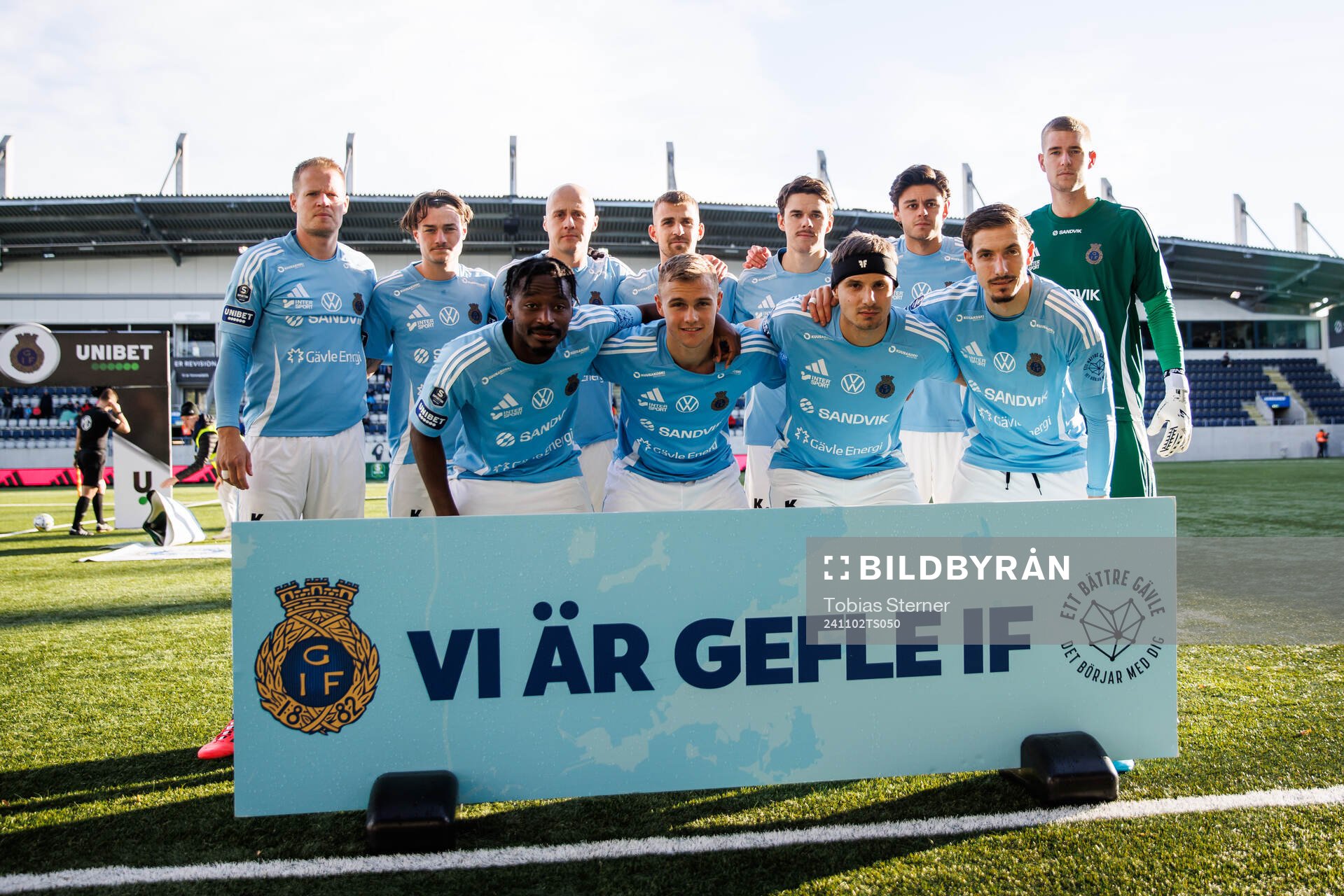 Gefles startelva inför fotbollsmatchen i Superettan mellan Gefle och Utsikten den 2 november 2024 i Gävle. 
