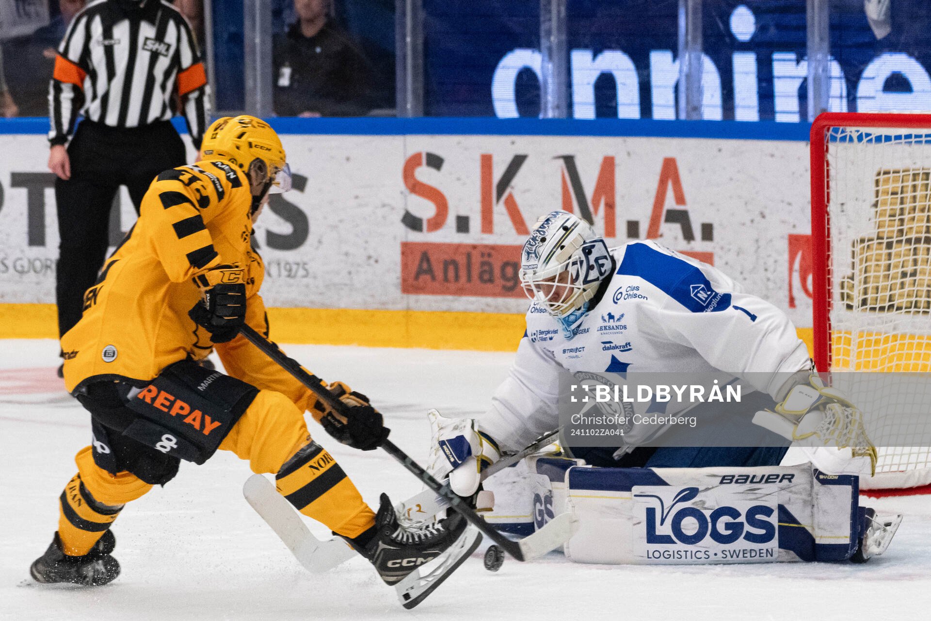 Skellefteås Valter Lindberg och Leksands målvakt Marcus