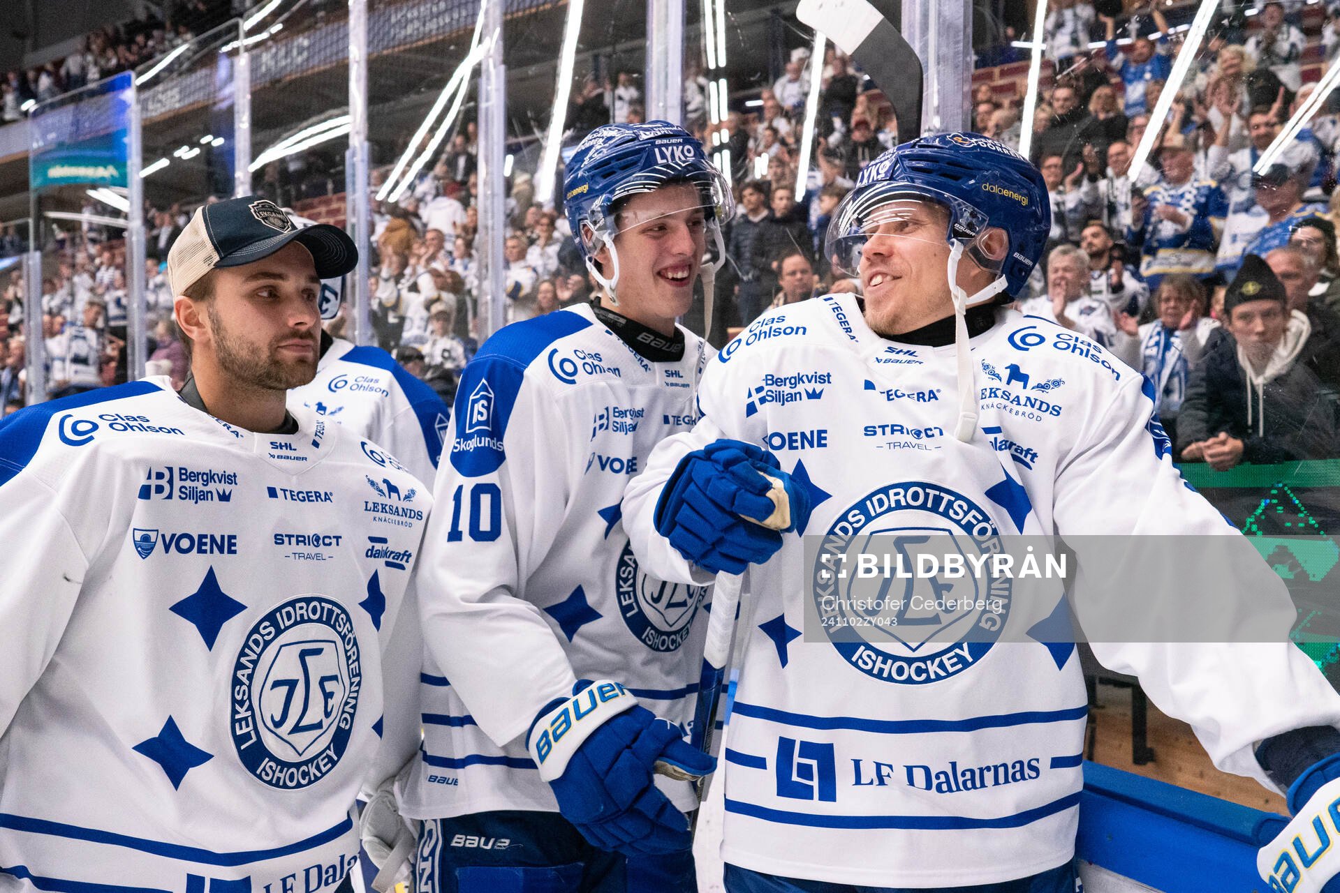 Leksands målvakt Jakob Hellsten, Anton Johansson jublar