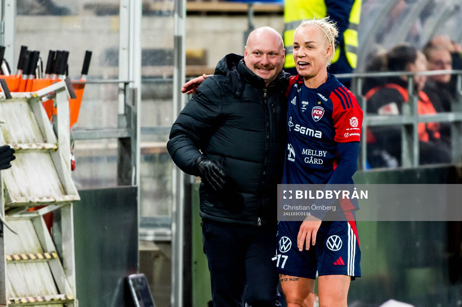 Rosengårds tränare Joel Kjetselberg och Caroline Seger