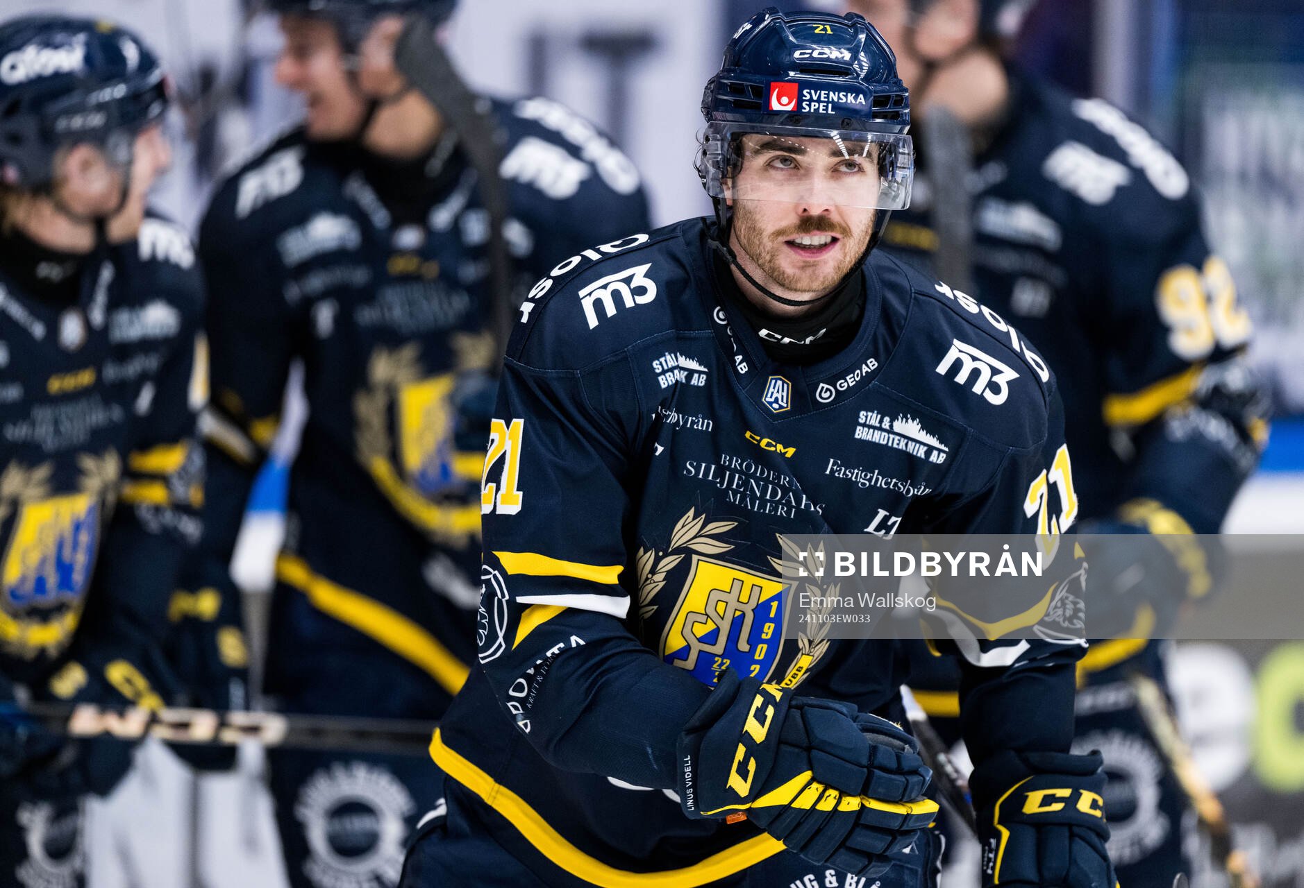 Södertäljes Nolan Stevens jublar