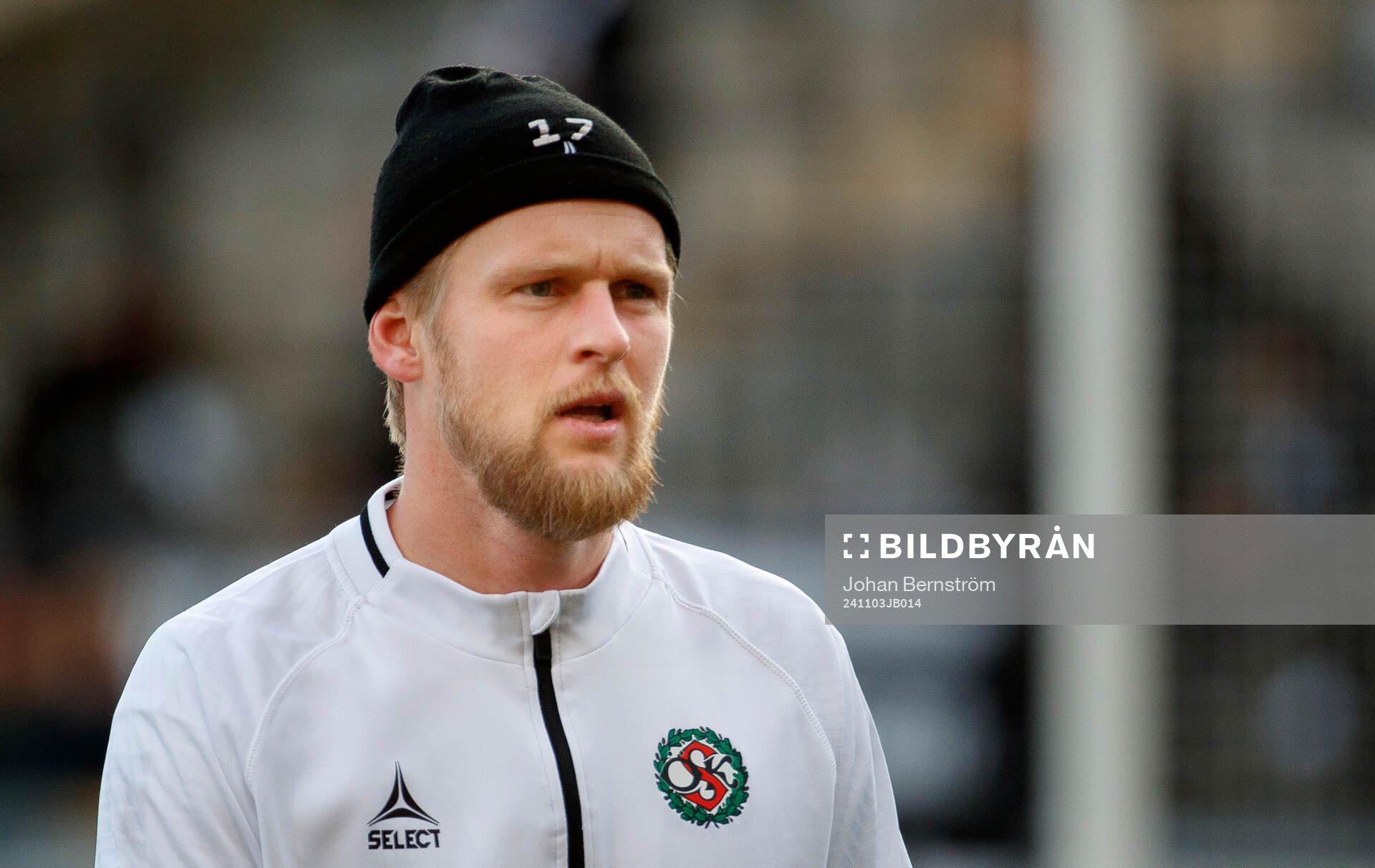 Örebros Karl Holmberg inför fotbollsmatchen i Superettan mellan Örebro och Helsingborg den 3 november 2024 i Örebro. 