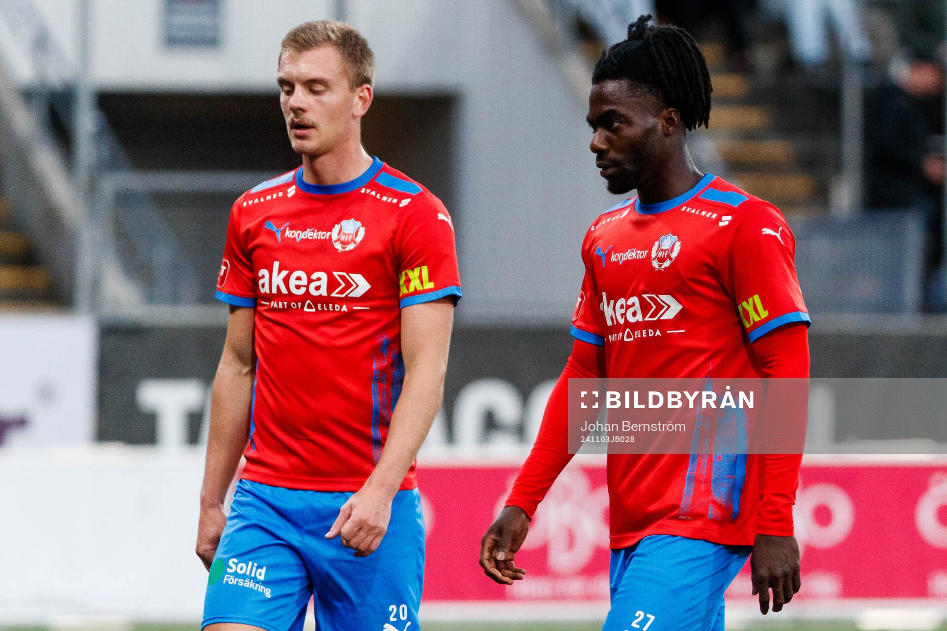 Helsingborgs Dennis Olsson och Benjamin Acquah